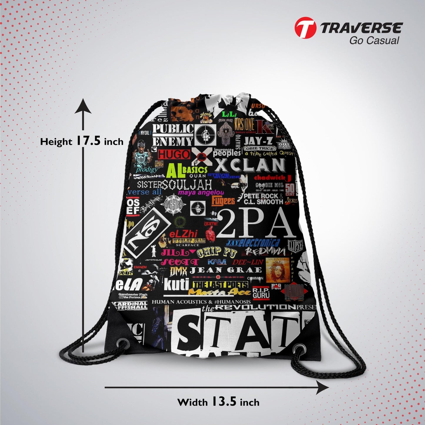 Graffiti Digitally Printed Drawstring Bag