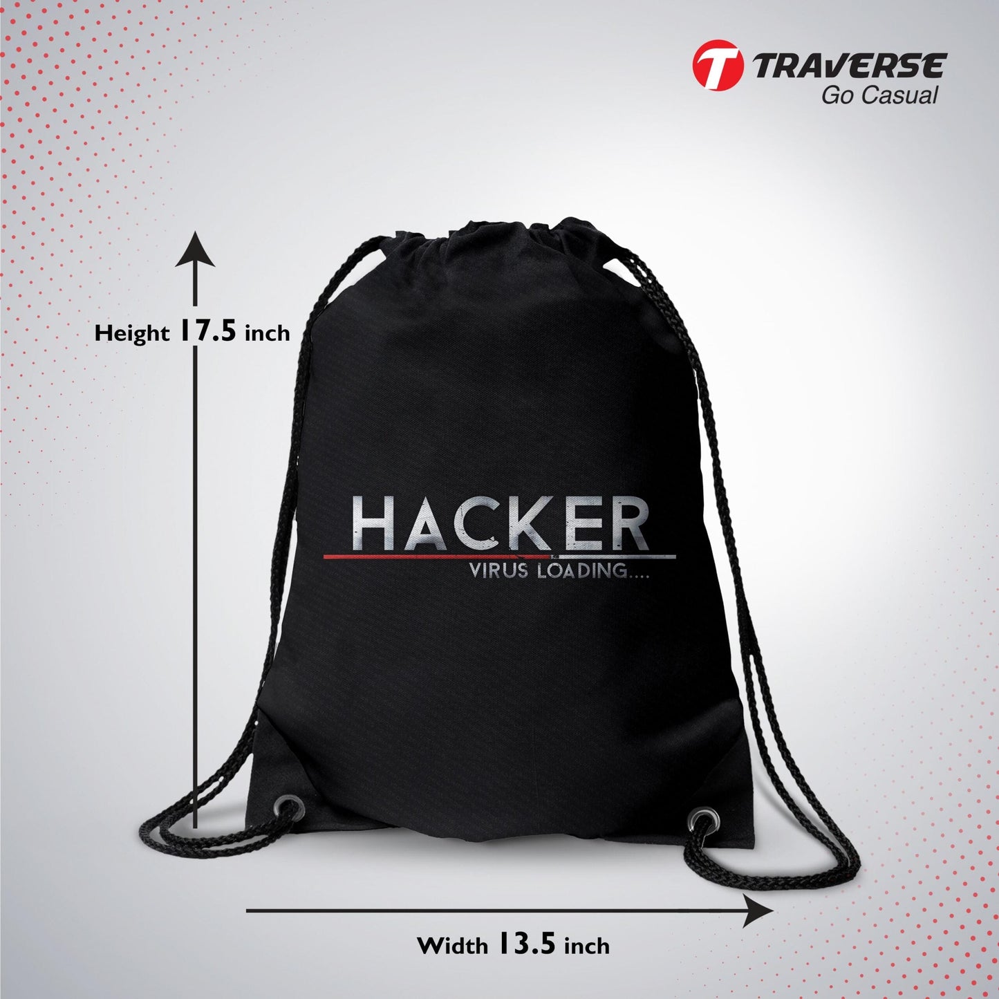 HACKER Digitally Printed Drawstring Bag