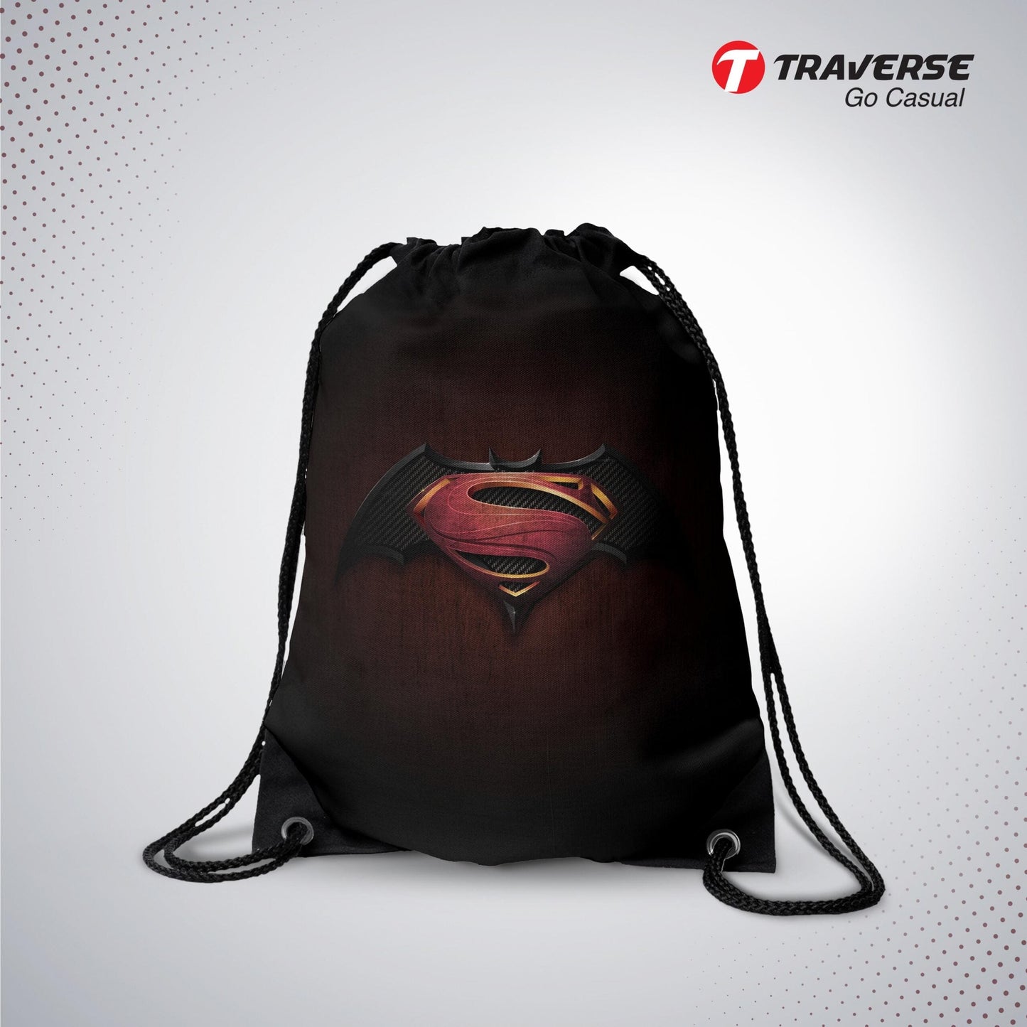 Super Man Digitally Printed Drawstring Bag