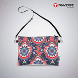 Floral Design - Girl Pouch (Digitally printed on Cloth) with shoulder strap