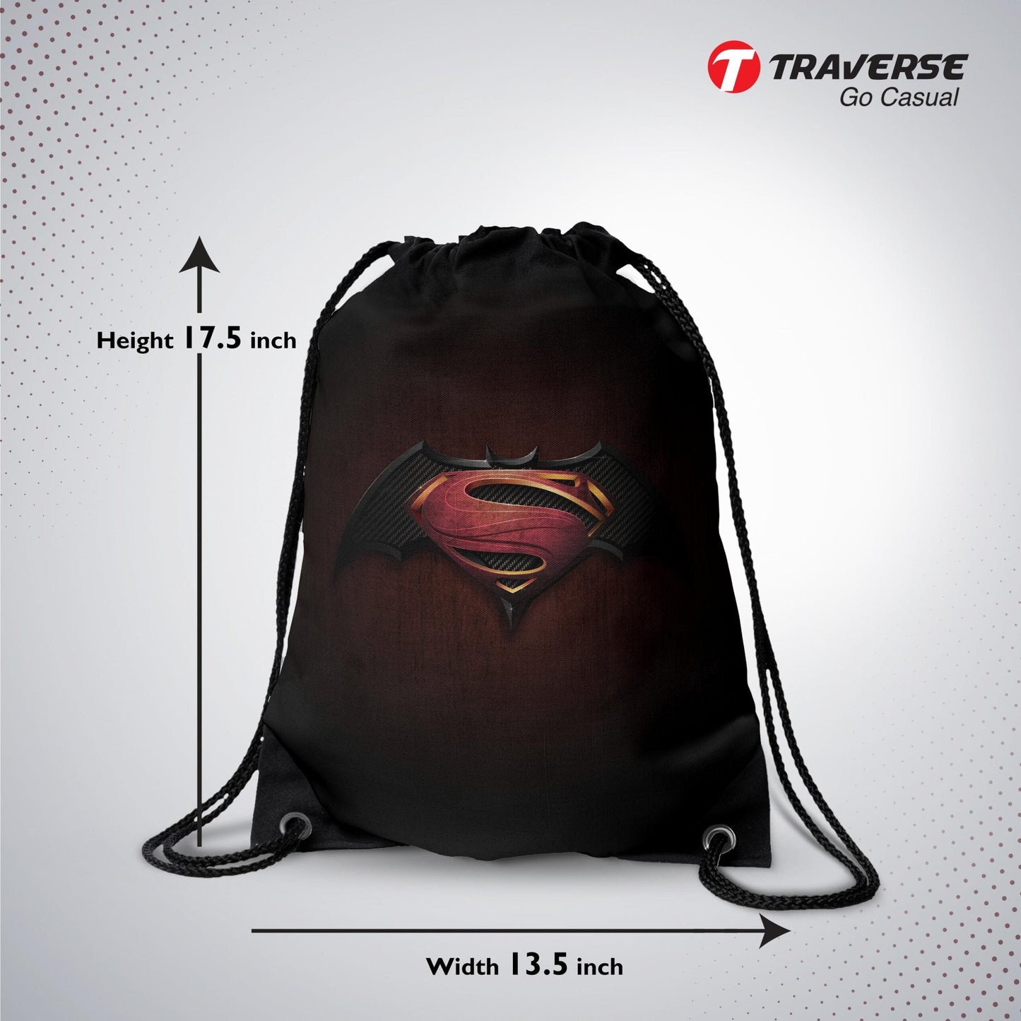 Super Man Digitally Printed Drawstring Bag