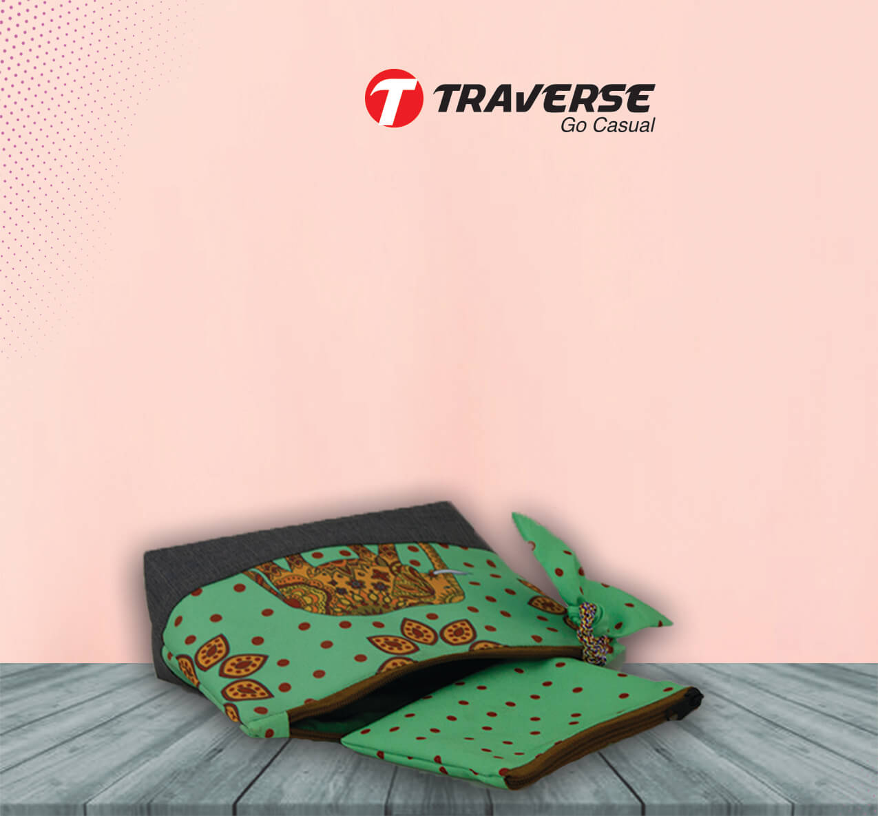 Makeup pouch for Girls- Digitally Printed on Canvas Fabric by Traverse