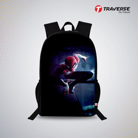 Traverse Spider Man Bags For Boys & Girls. Digitally printed on Fabric with latest technology. Dual Compartment large backpack