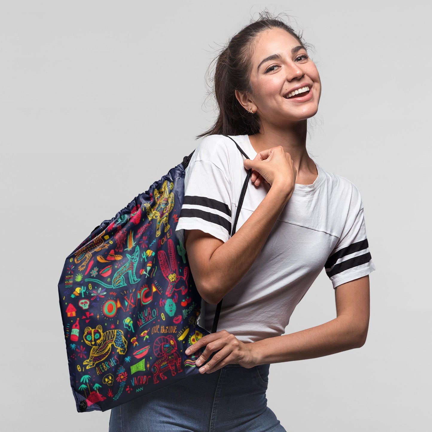 Graffiti Digitally Printed Drawstring Bag