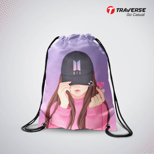 BTS Drawstring Bag - Digitally printed on fabric by Traverse