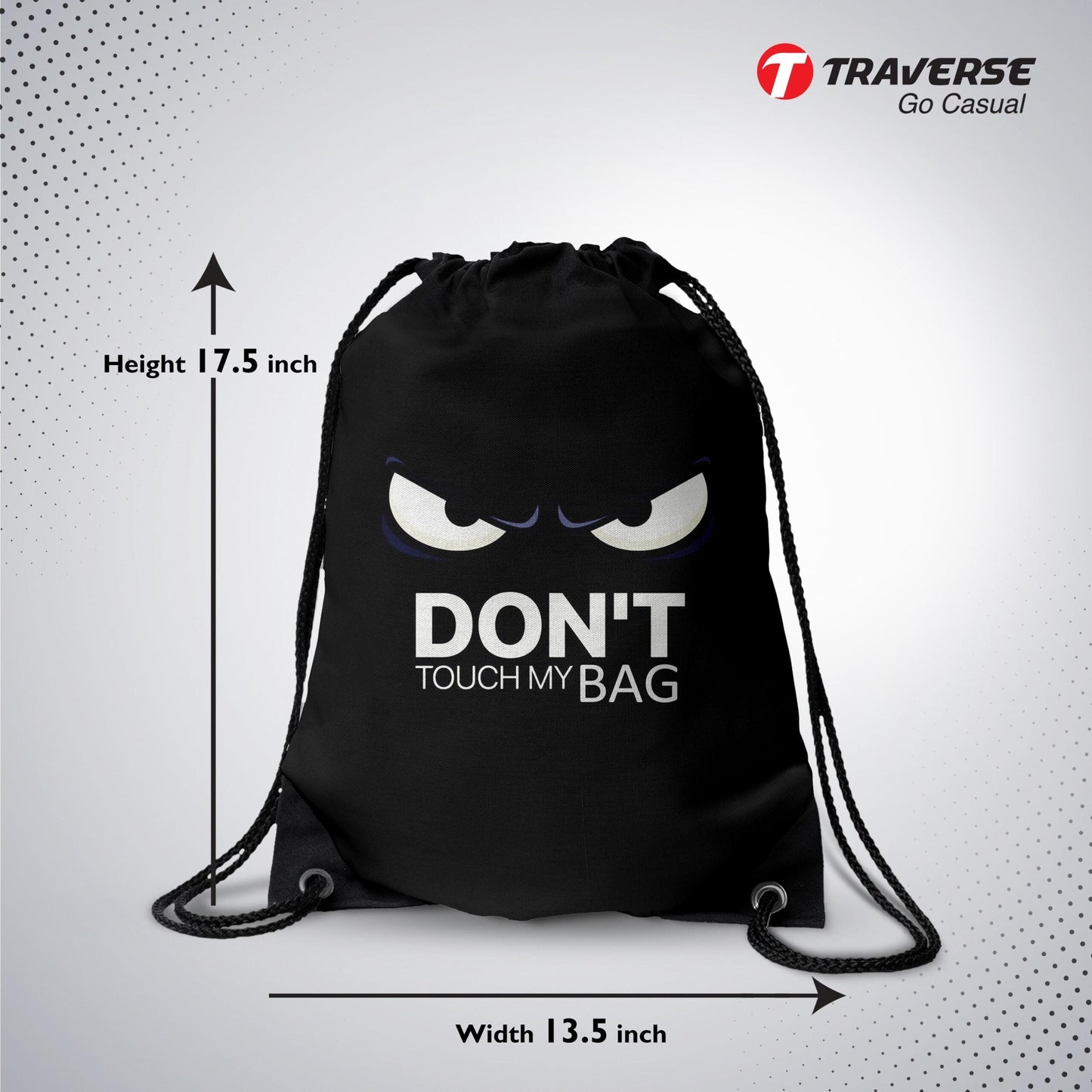 Don't Touch My Bag Digitally Printed Drawstring Bag