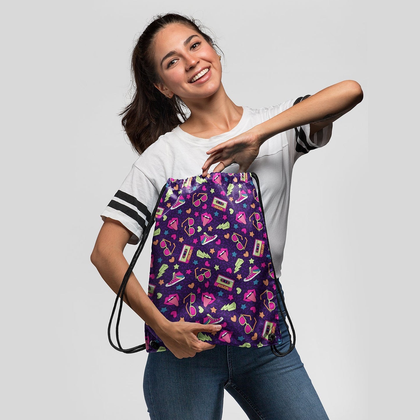 Graffiti Digitally Printed Drawstring Bag