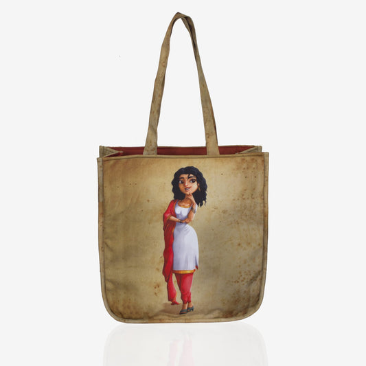 Traverse Canvas Printed Tote Bag for Women by TRAVERSE- Market Bag, Cute Tote Bag Aesthetic Purse, Handbag for Work, Book Bag, Accessories, Supplies, Office, School - 14x14.5 Inches