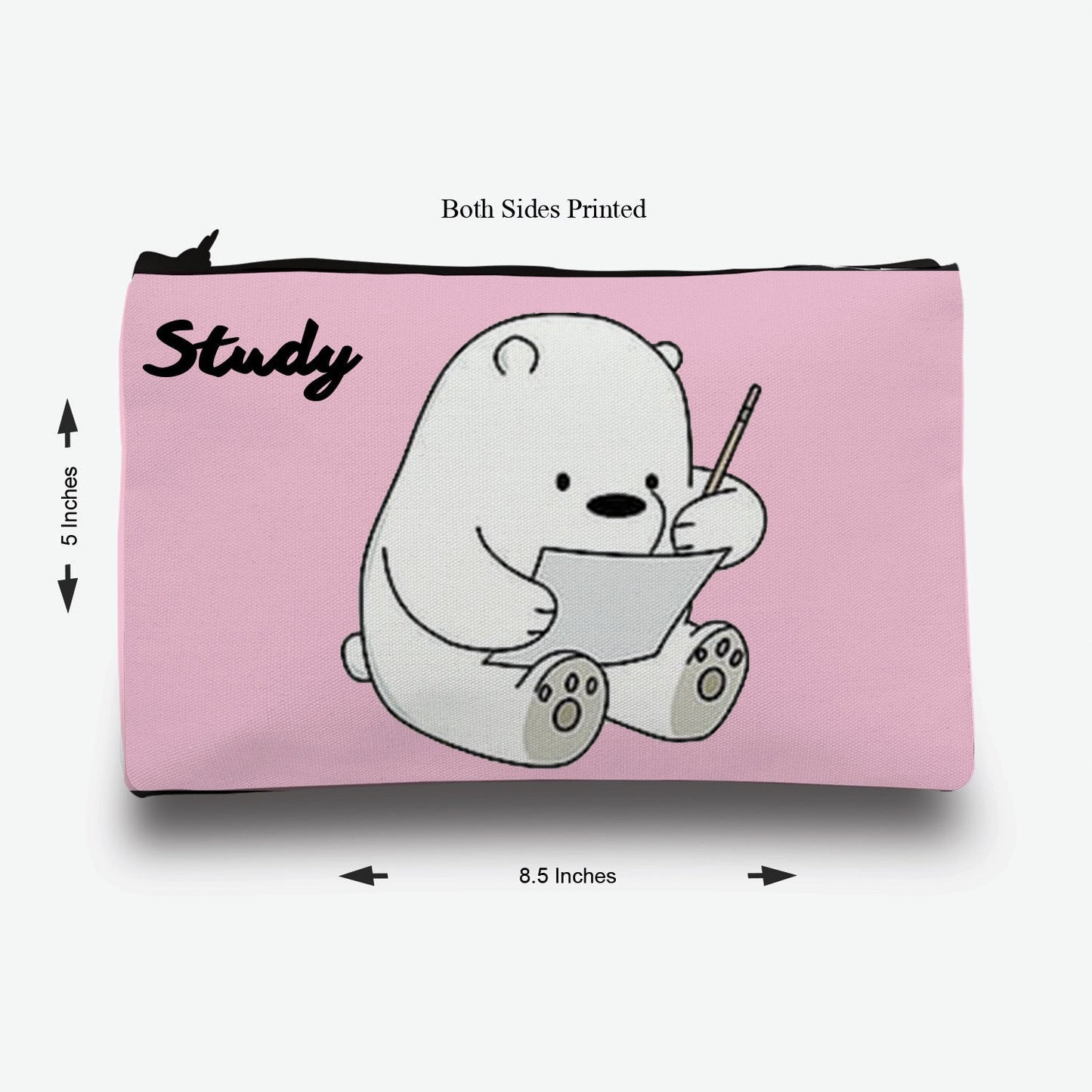 Traverse Bears pencil pouch for boys & girls. Digitally printed on Fabric with both sides printed