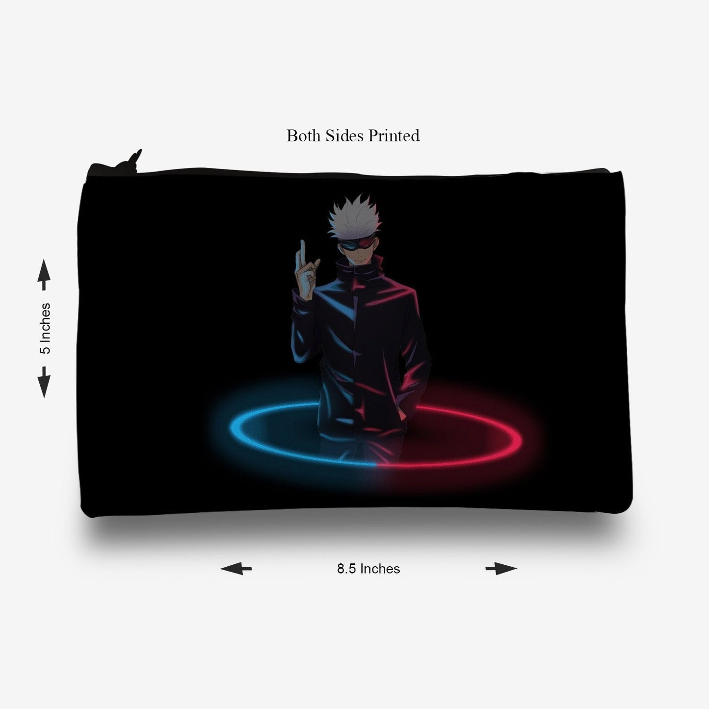 Traverse (Goju Satoru Anime, Jujutsu, Art) Pencil pouch for Boys & Girls. Printed on Fabric.