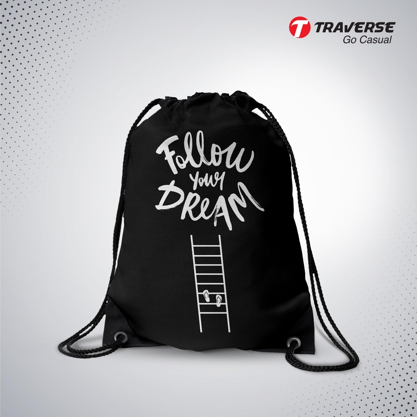Follow Your Dreams Digitally Printed Drawstring Bag