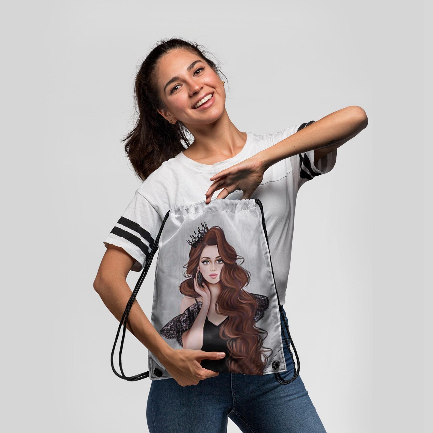 Girls Digitally Printed Drawstring Bag