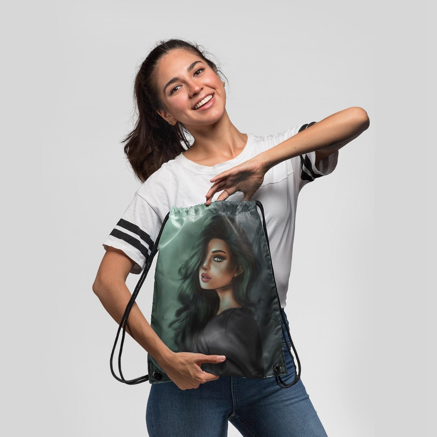 Girls Digitally Printed Drawstring Bag