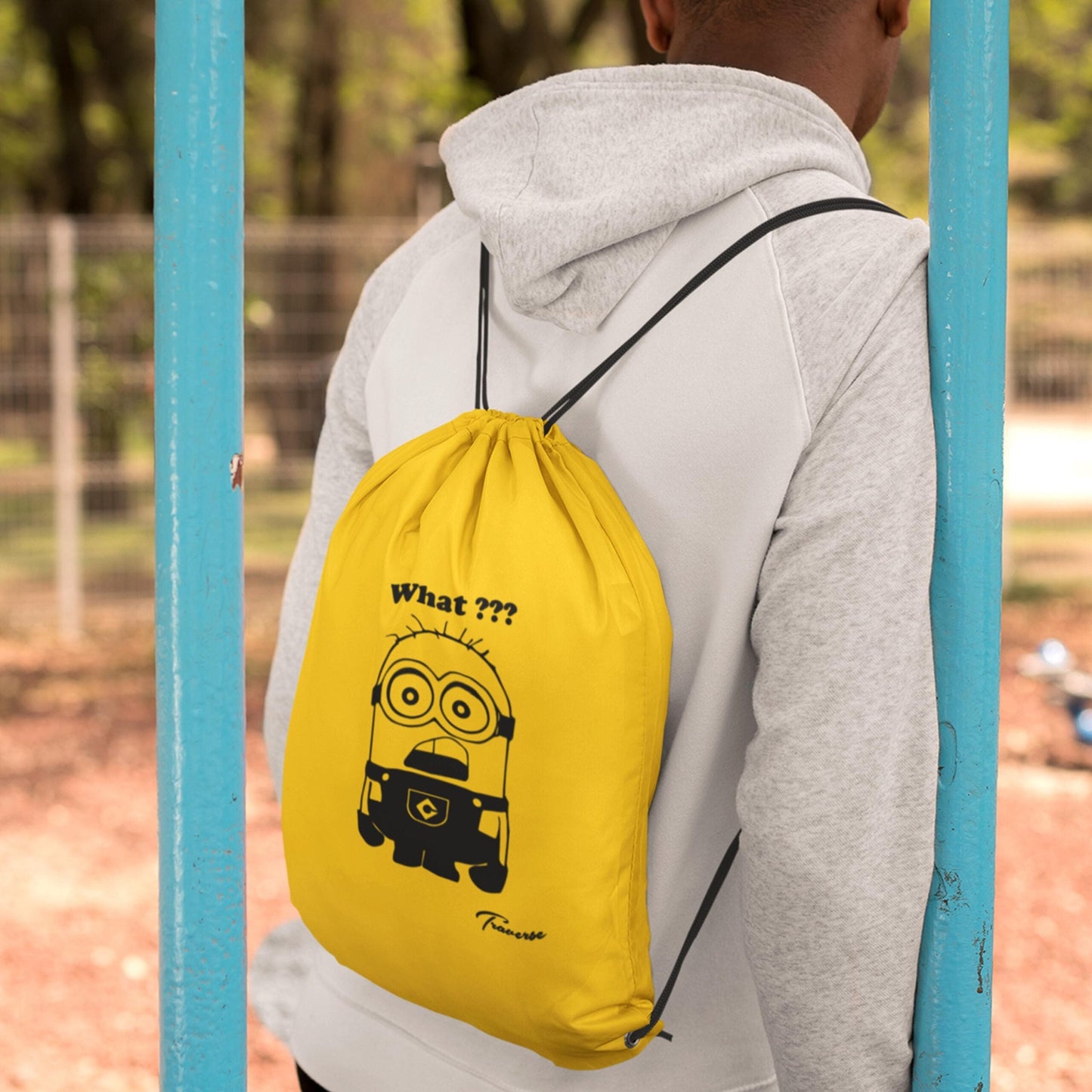 Yellow Minion Drawstring Bag-Eyelet