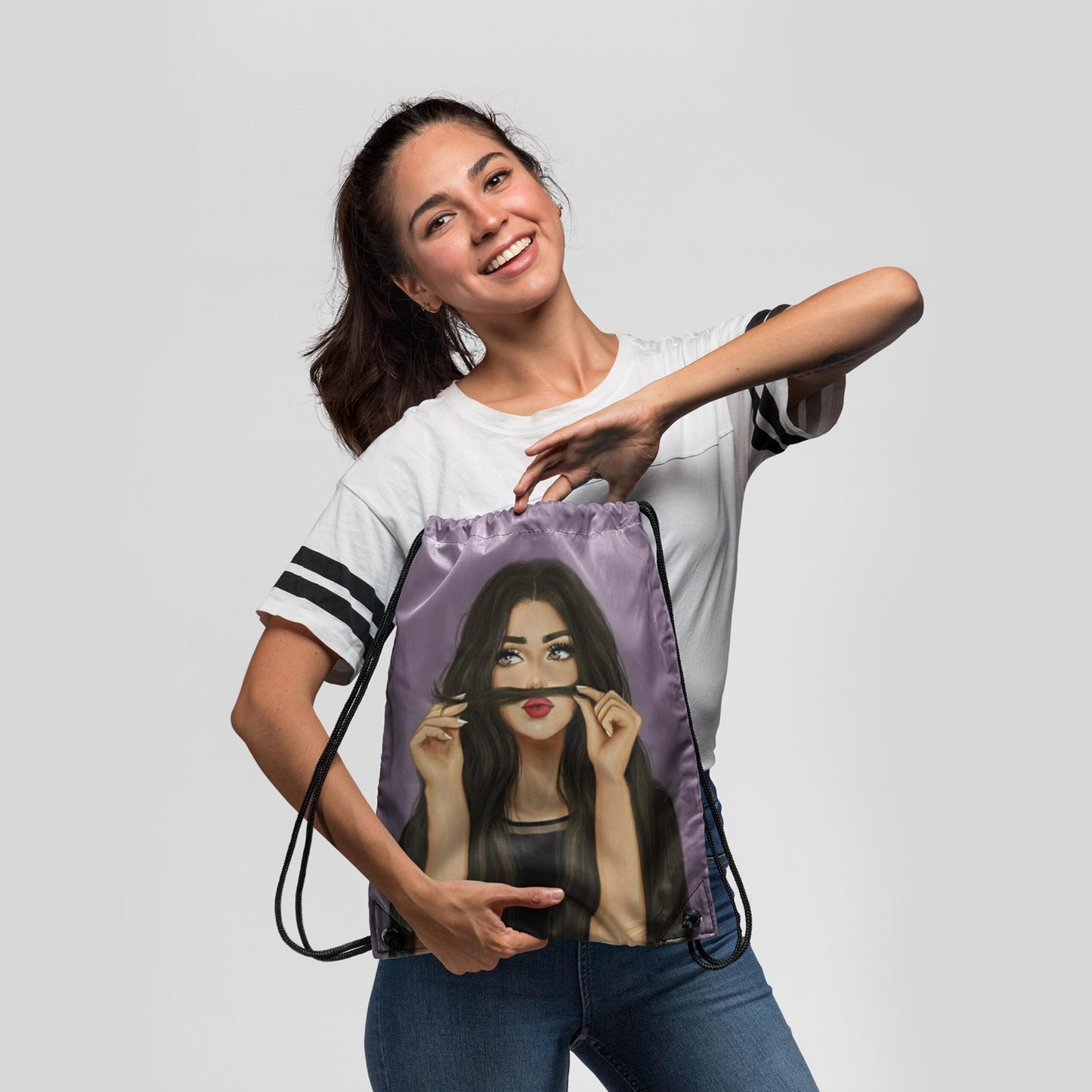 Girls Digitally Printed Drawstring Bag