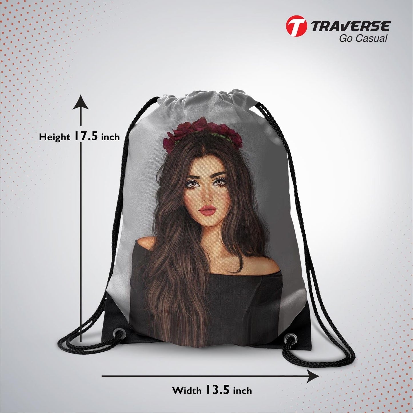Girls Digitally Printed Drawstring Bag