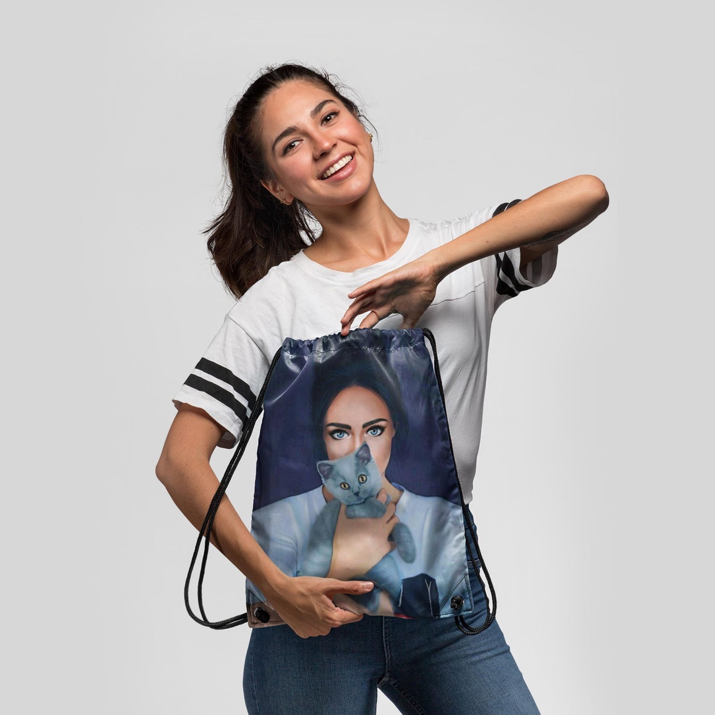 Girls Digitally Printed Drawstring Bag