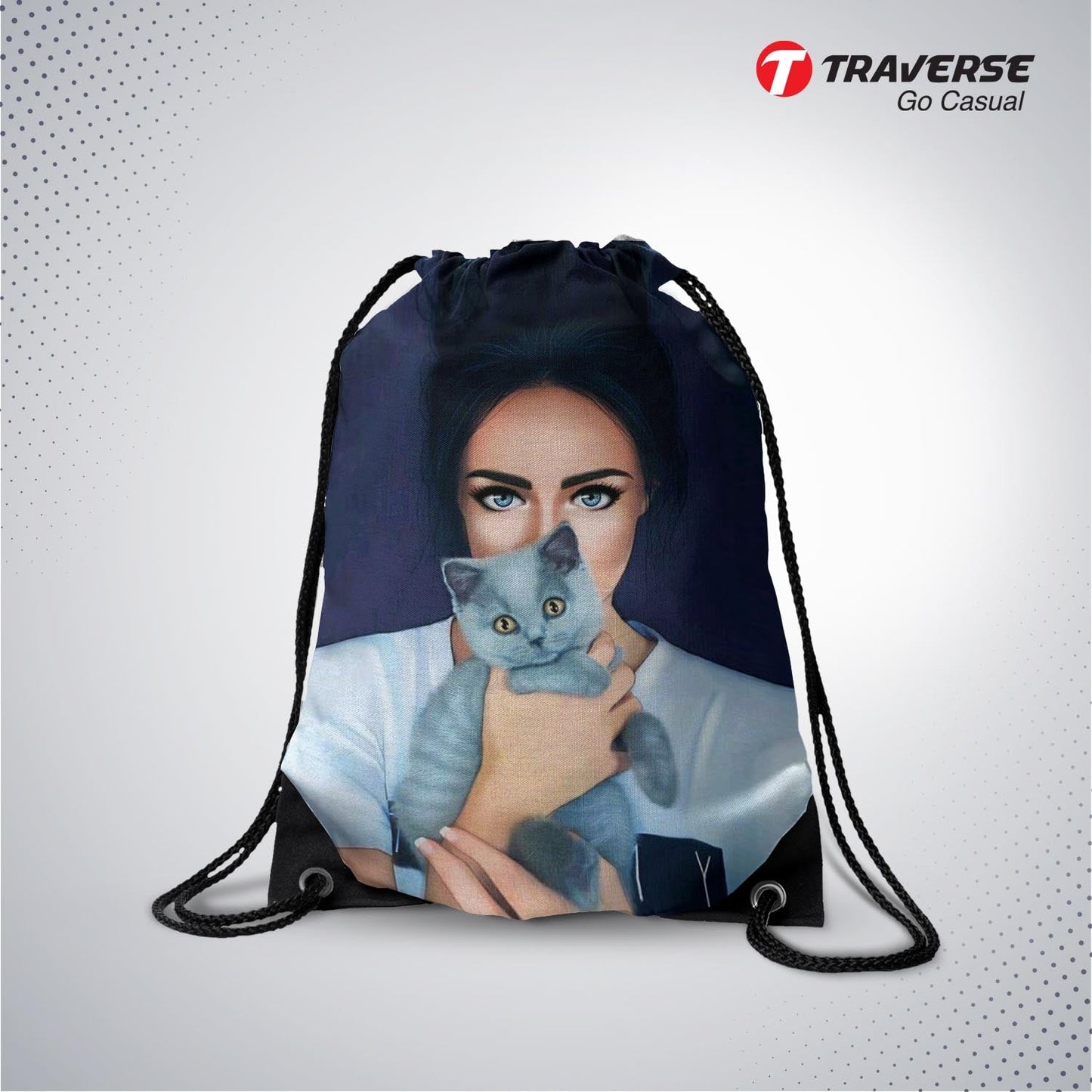 Girls Digitally Printed Drawstring Bag