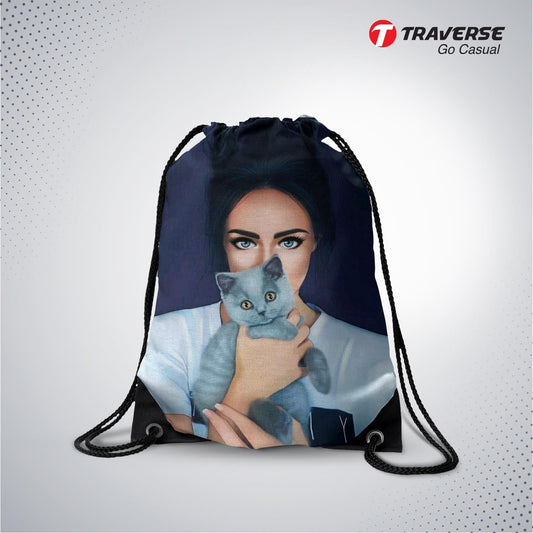 Girls Digitally Printed Drawstring Bag