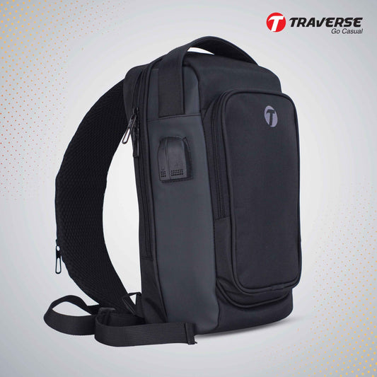 TRAVERSE, Men's Multifunction USB Shoulder Bag Travel Crossbody Messenger Bags Chest Bags Messenger Pack