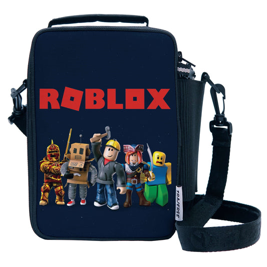 Roblox - Lunch Bag with option to carry water bottle. Digitally printed on Fabric by Traverse