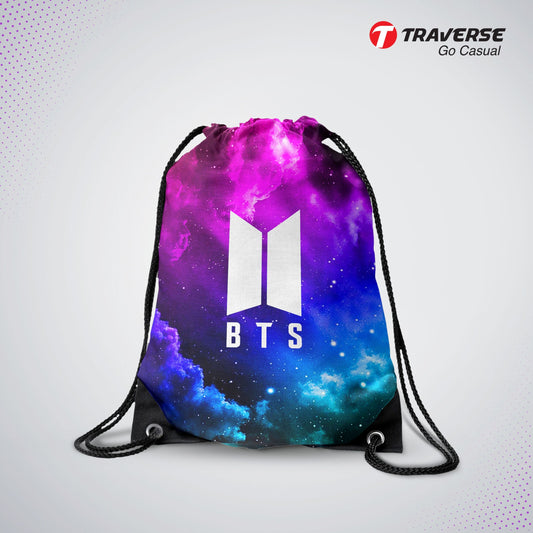 BTS Drawstring Bag - Best KPOP design digitally printed on fabric by Traverse