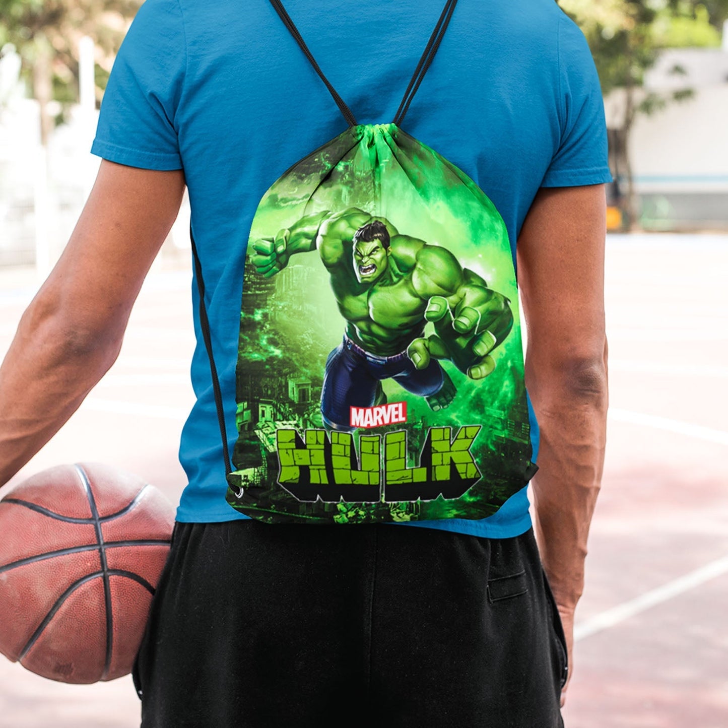 Hulk Marvel Drawstring Bag ( Digital Printed On Cloth )
