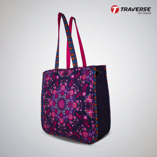 Traverse Floral Tote Bag for Women, Market Bag, Cute Tote Bag Aesthetic Purse, Handbag for Work, Book Bag, Accessories, Supplies, Office.