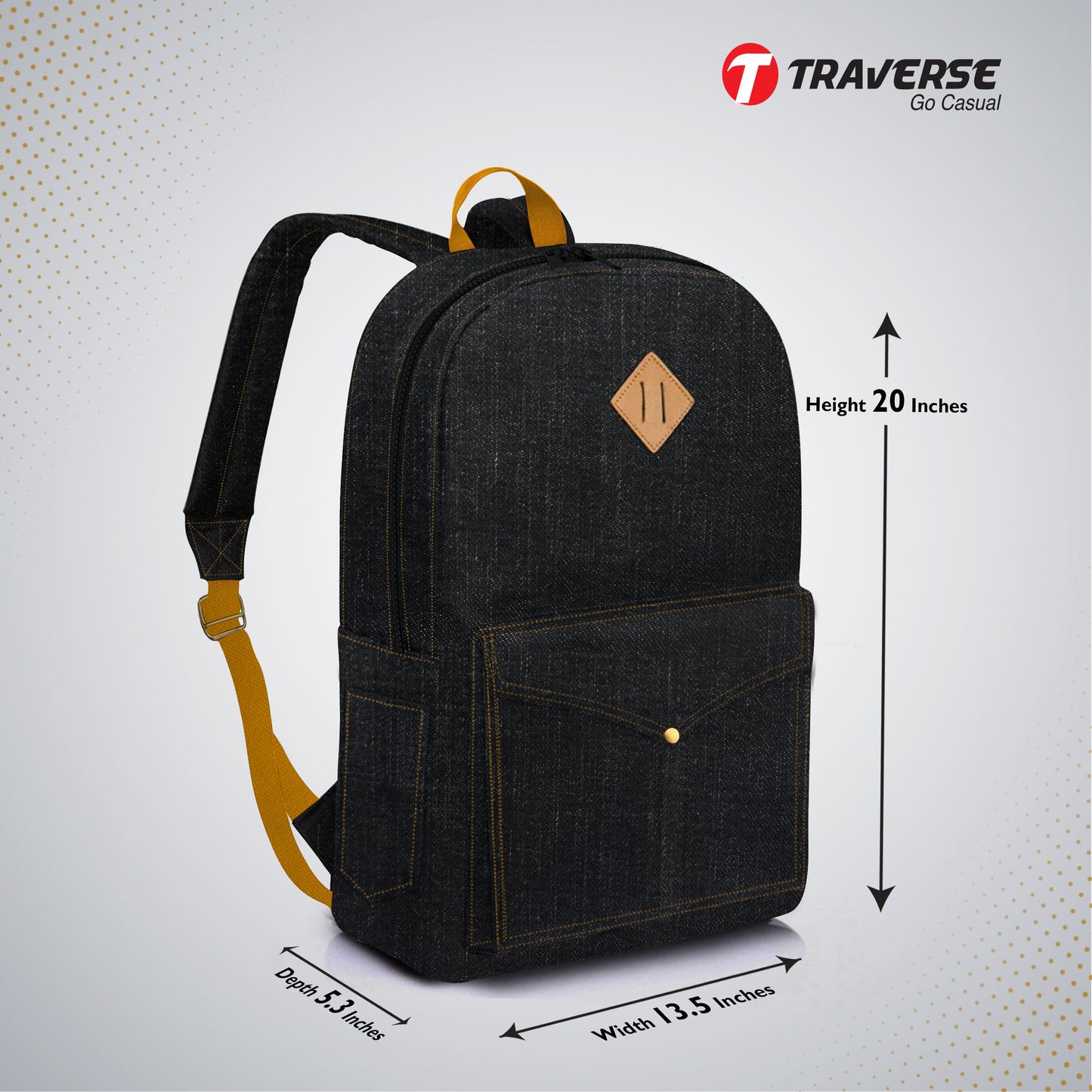 Traverse Black Jeans Bag For School, College & Travelling (Boys & girls) Ratings 45 Answered Questions
