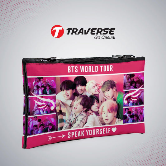 Dual Compartment- BTS pencil pouch (Digitally printed on both sides) by Traverse