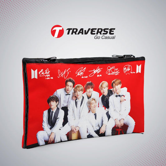 2 Zipper-BTS Pencil Pouch (Digitally Printed On Both Side) By Traverse