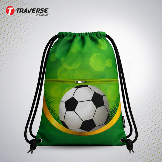 Traverse football zipper drawstring bag