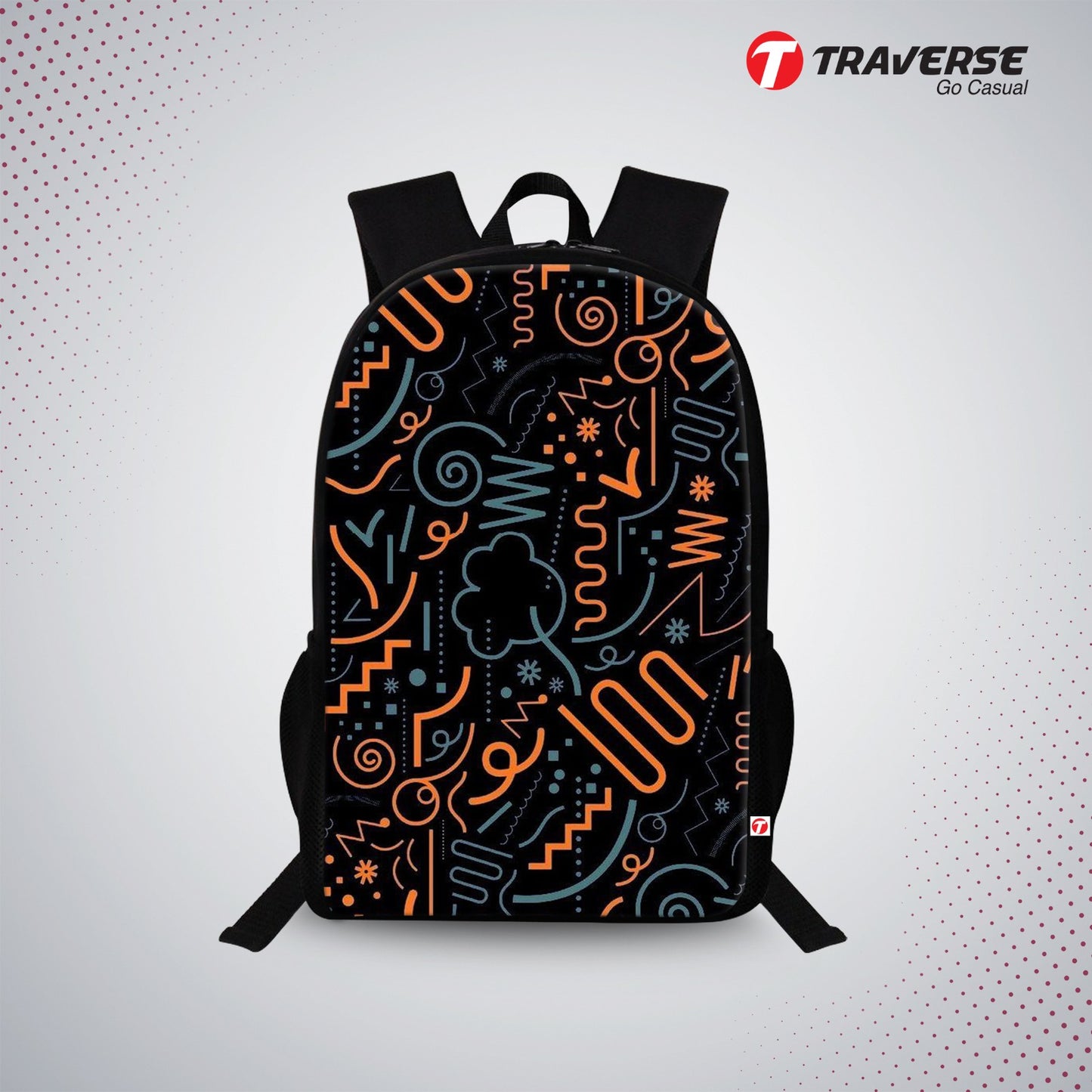Traverse graffiti orange style backpack
