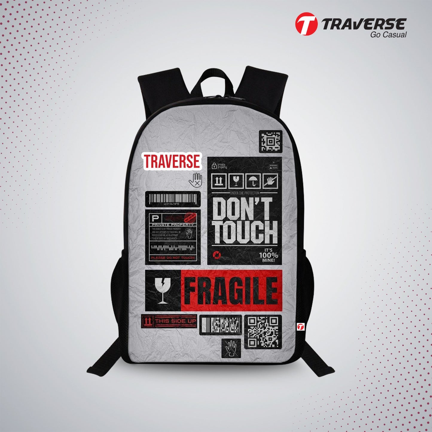 Traverse fragile backpack
