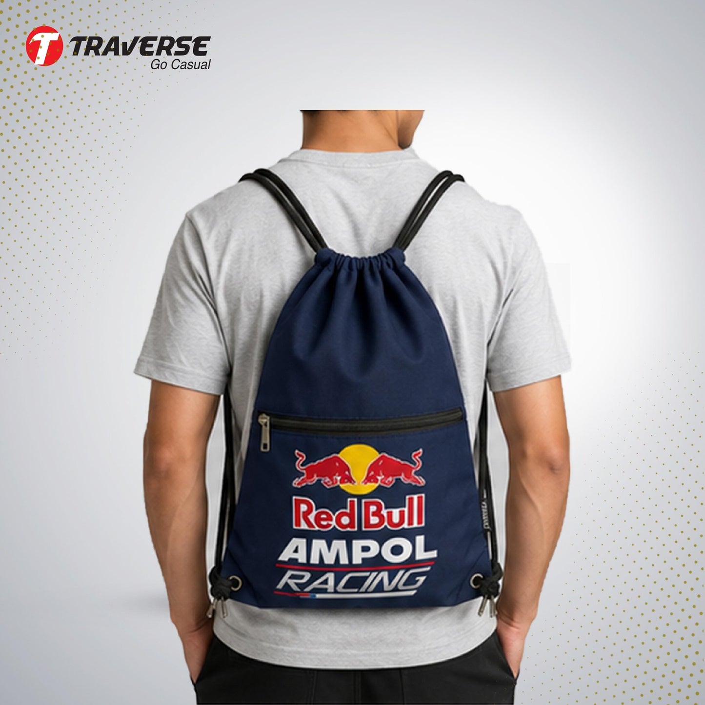 Traverse red bull zipper drawstring