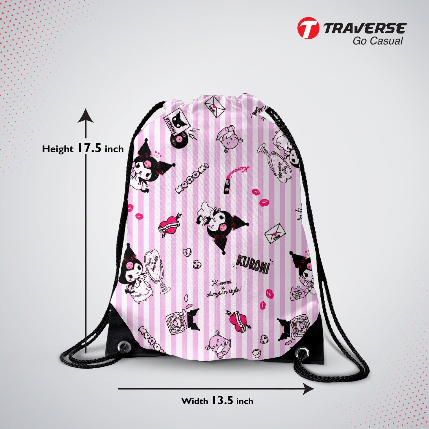 Traverse kuromi stripes drawstring