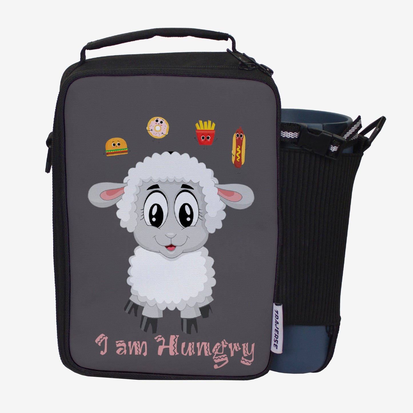 Lunch Bag with option to carry water bottle- Digitally printed and manufactured by Traverse