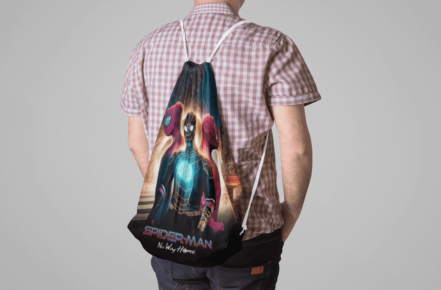 Spiderman No Way Home Digitally Printed Drawstring Bag