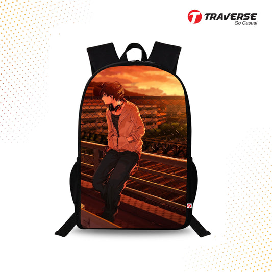 Traverse Anime Bags For Boys & Girls. Digitally printed on Fabric with latest technology. Dual Compartment large backpack