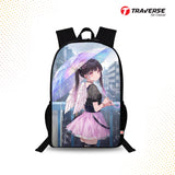 Traverse Amine Cute Girl Bags For Boys & Girls. Digitally printed on Fabric with latest technology. Dual Compartment large backpack