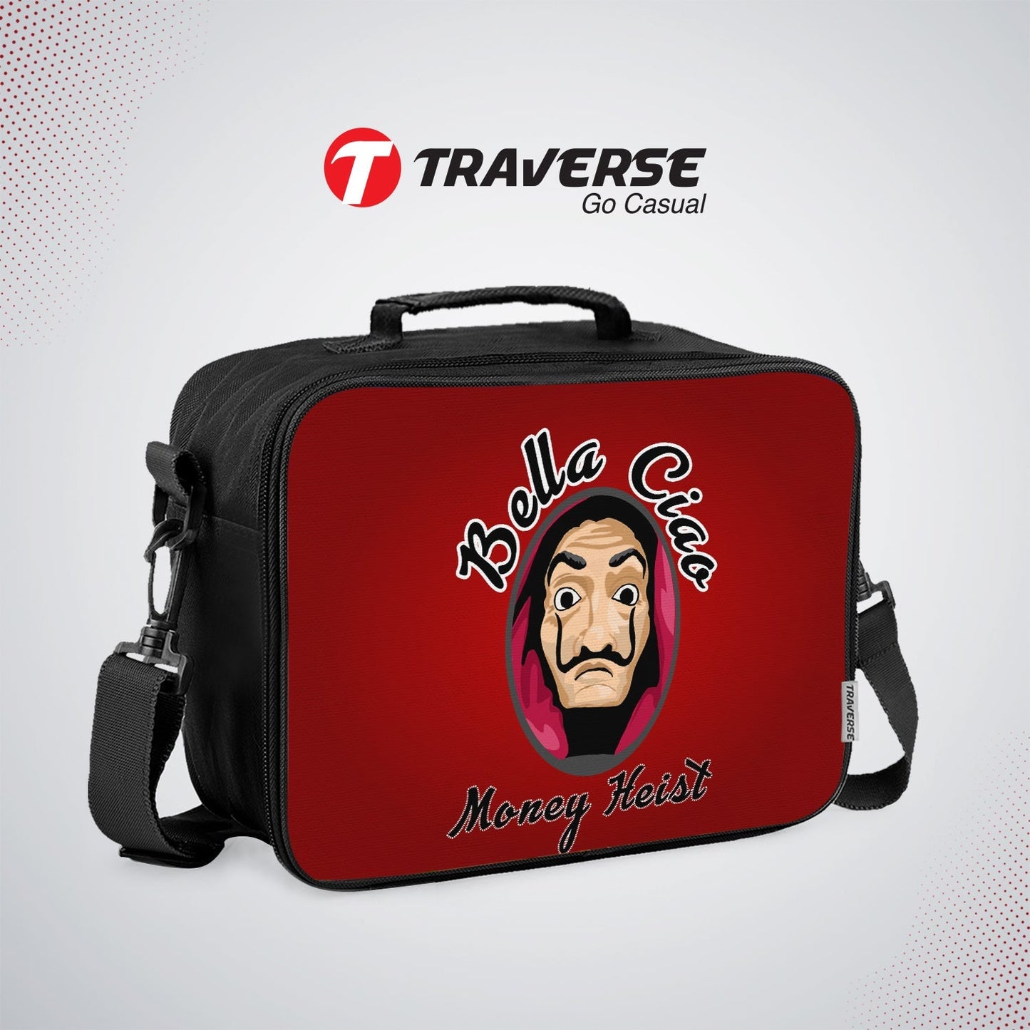 Money Heist Lunch box for kids (Digitally printed on Cloth) by Traverse