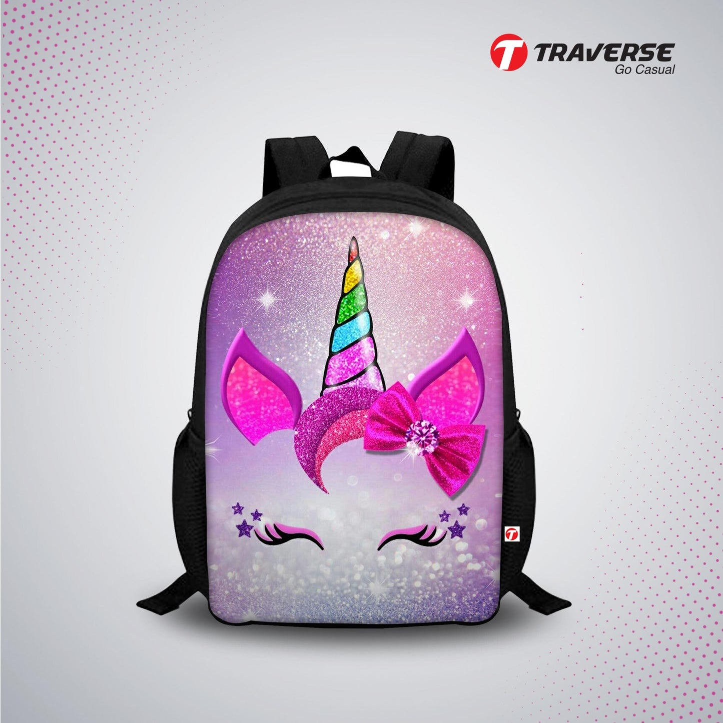 Unicorn Digital Printed Backpack for Class 1 to 3
