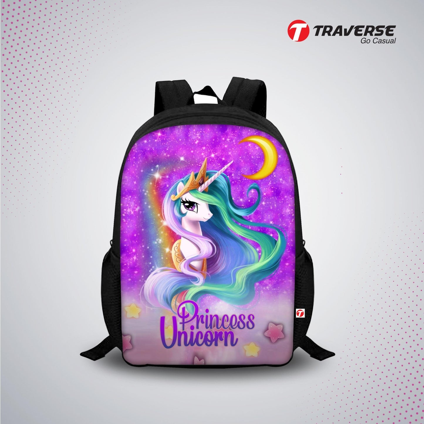 Unicorn Digital Printed Backpack for Class 1 to 3