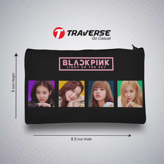 Black Pink Pencil Pouch (Digitally printed on Cloth)