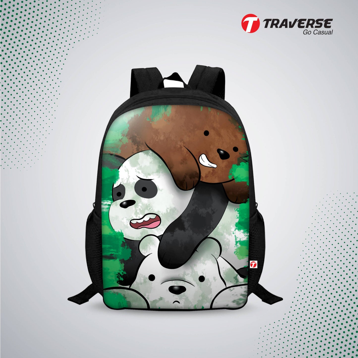 Kids Bag- We Bare Bears Digital Printed Backpack for Class 1 to 3