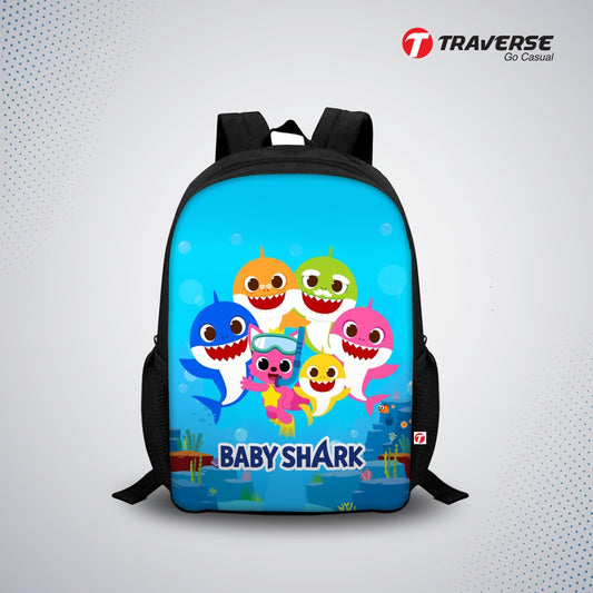 Baby Shark Digital Printed Backpack for Class 1 to 3