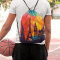 Black Drawstring Bag (Digitally printed on Cloth)