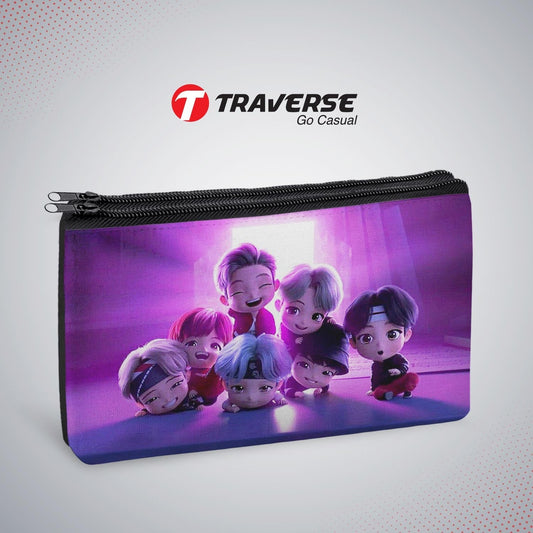 2 Zipper-BTS Pencil Pouch  (Digitally Printed On Both Side) By Traverse