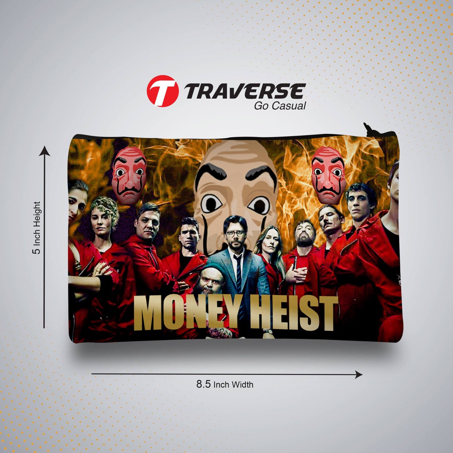 Pack of 3 Money Heist– Bundle Offer – Money Heist Backpack , With Two Money Heist Pencil Pouches