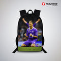 Traverse Ronaldo Bags For Boys & Girls. Digitally printed on Fabric with latest technology. Dual Compartment large backpack
